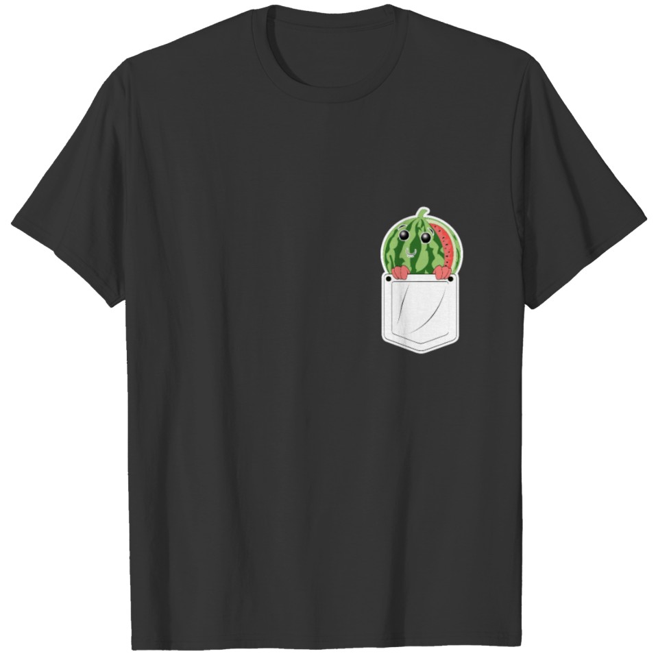 Funny Watermelon Pocket Fruits Plants Vegan Gift T Shirts