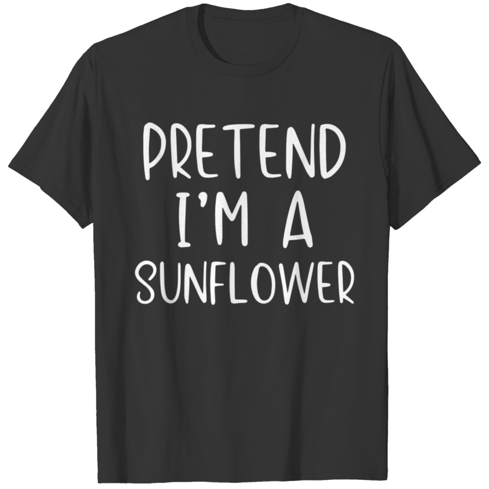 Pretend Sunflower Costume Halloween Lazy Easy T-shirt