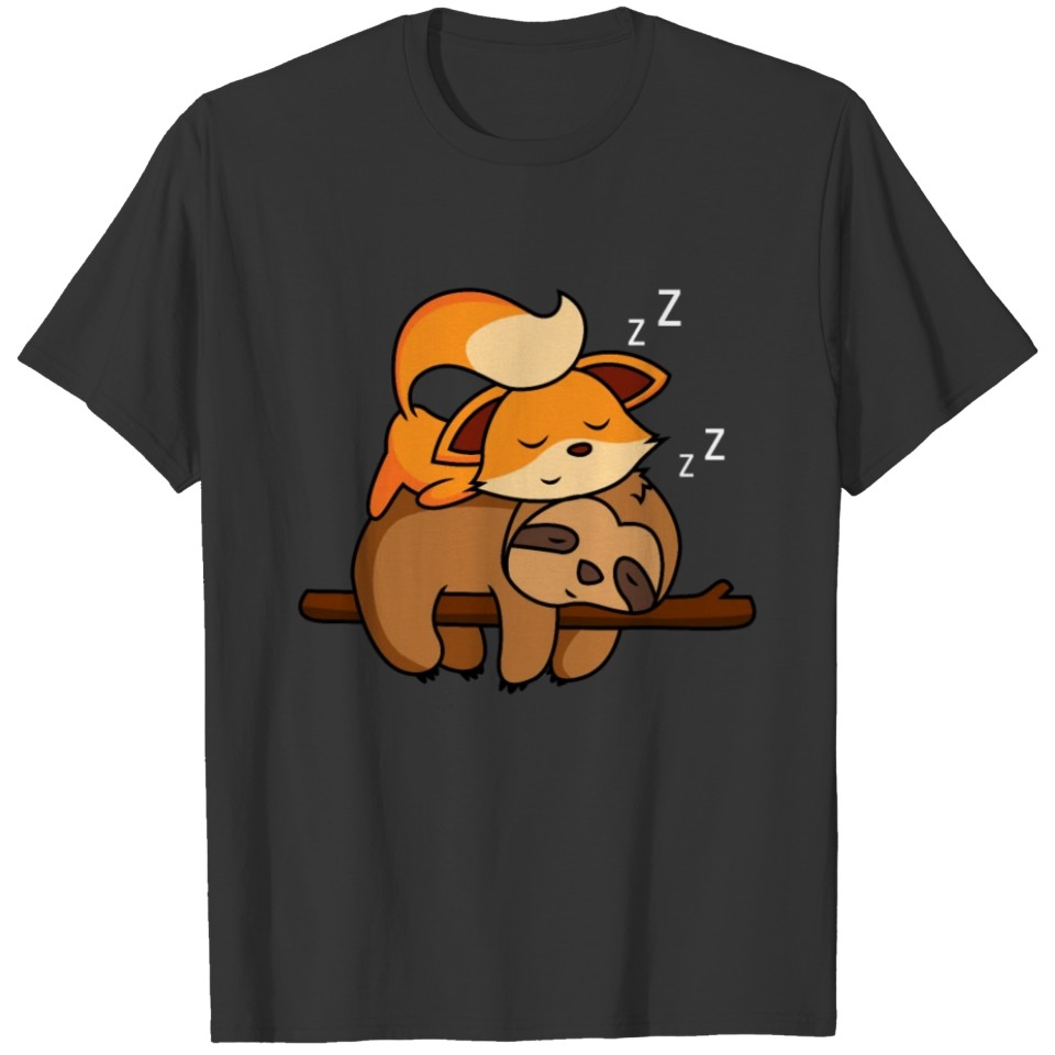 sloth and fox T-shirt