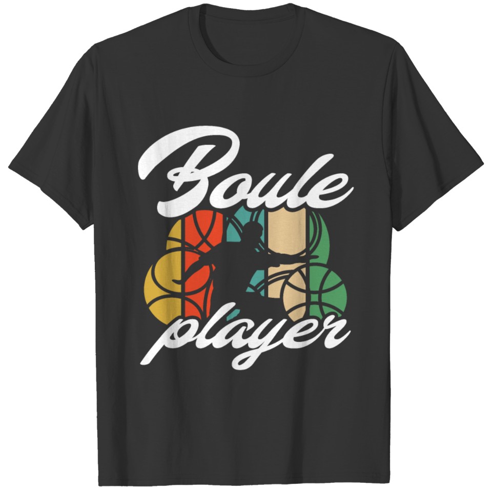 Bocce Balls Vintage Pentanque Player Silhouette T-shirt