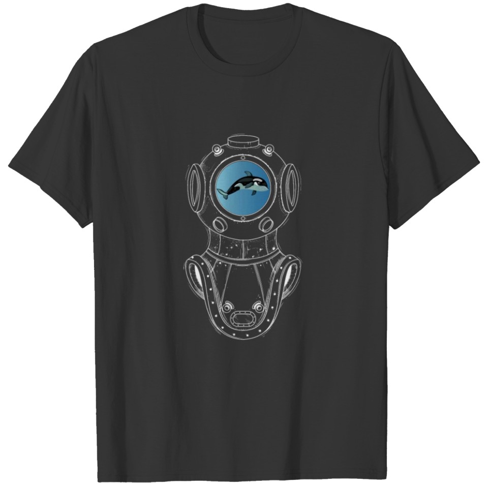 scuba diving Dive Gift Swim Orca Shirt Retro Style T-shirt