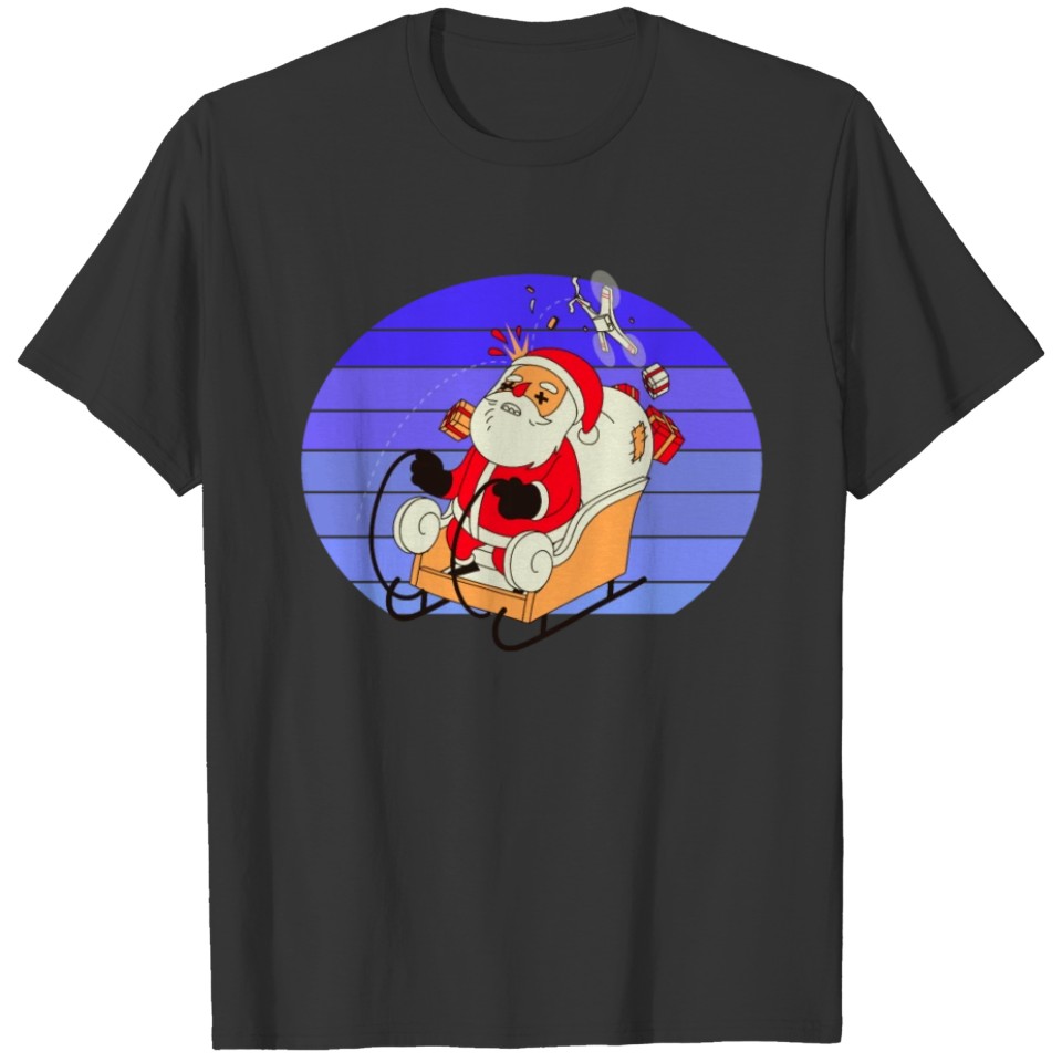 Santa Claus Drone Sunset T-shirt
