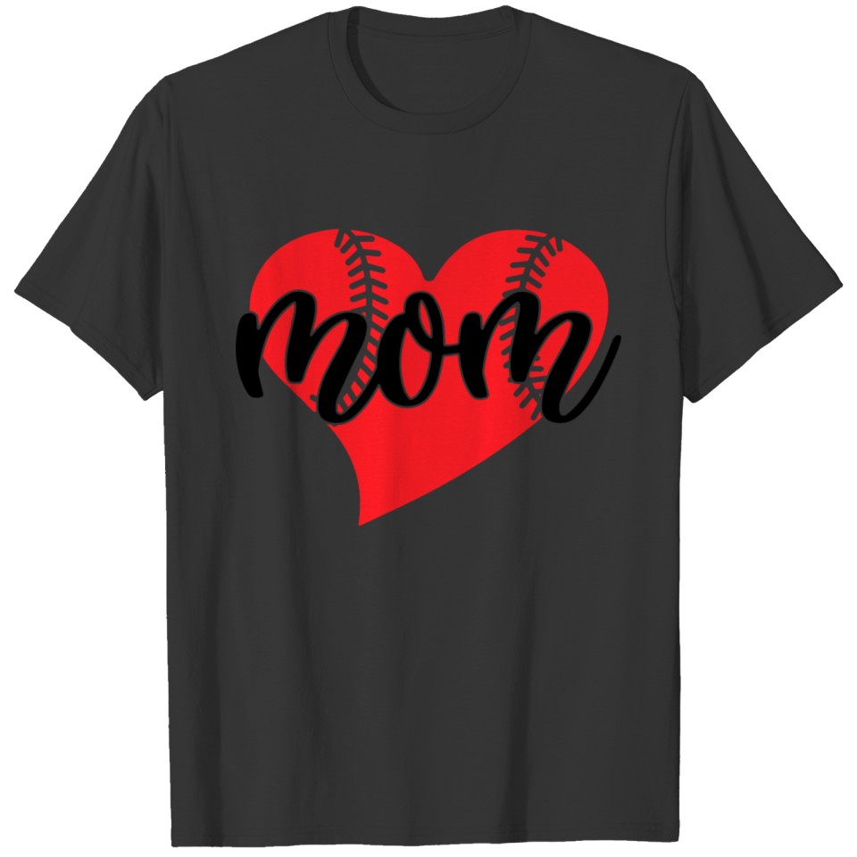 Mom Baseball Heart T-shirt