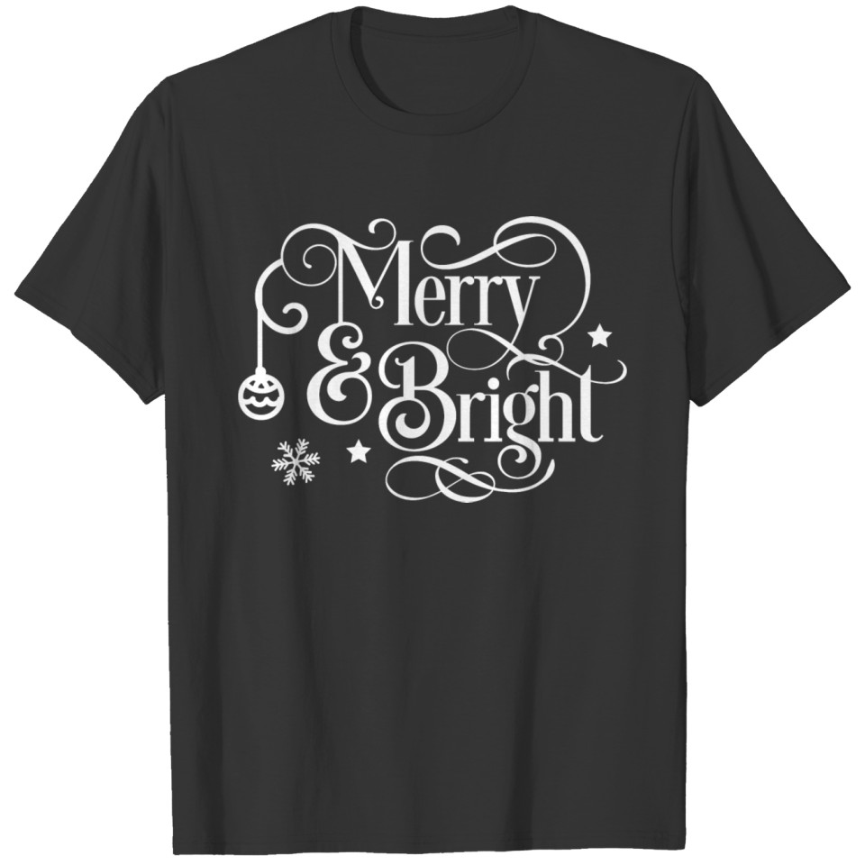 Merry and Bright white T-shirt