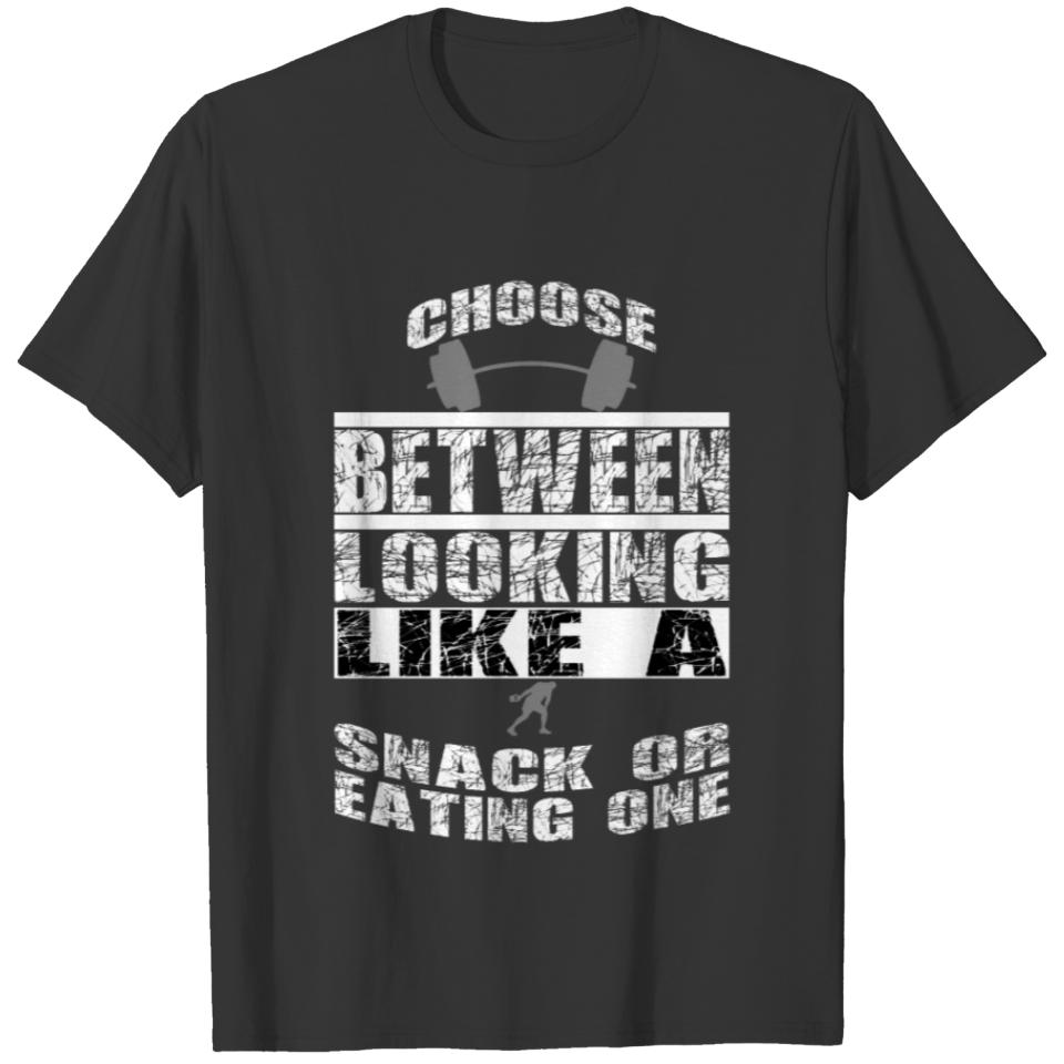 bday gift idea quote fun snack weight cool barbell T-shirt