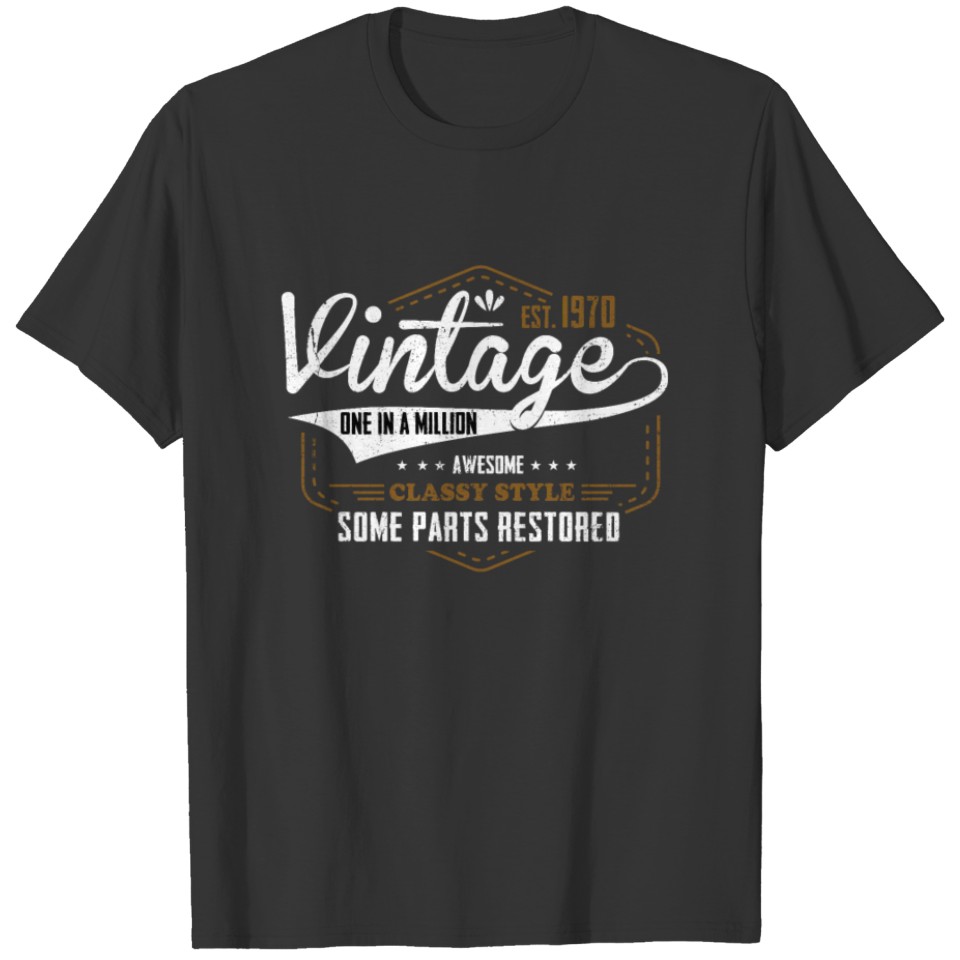 50th birthday Vintage est.1970 Men Women 50th T Shirts