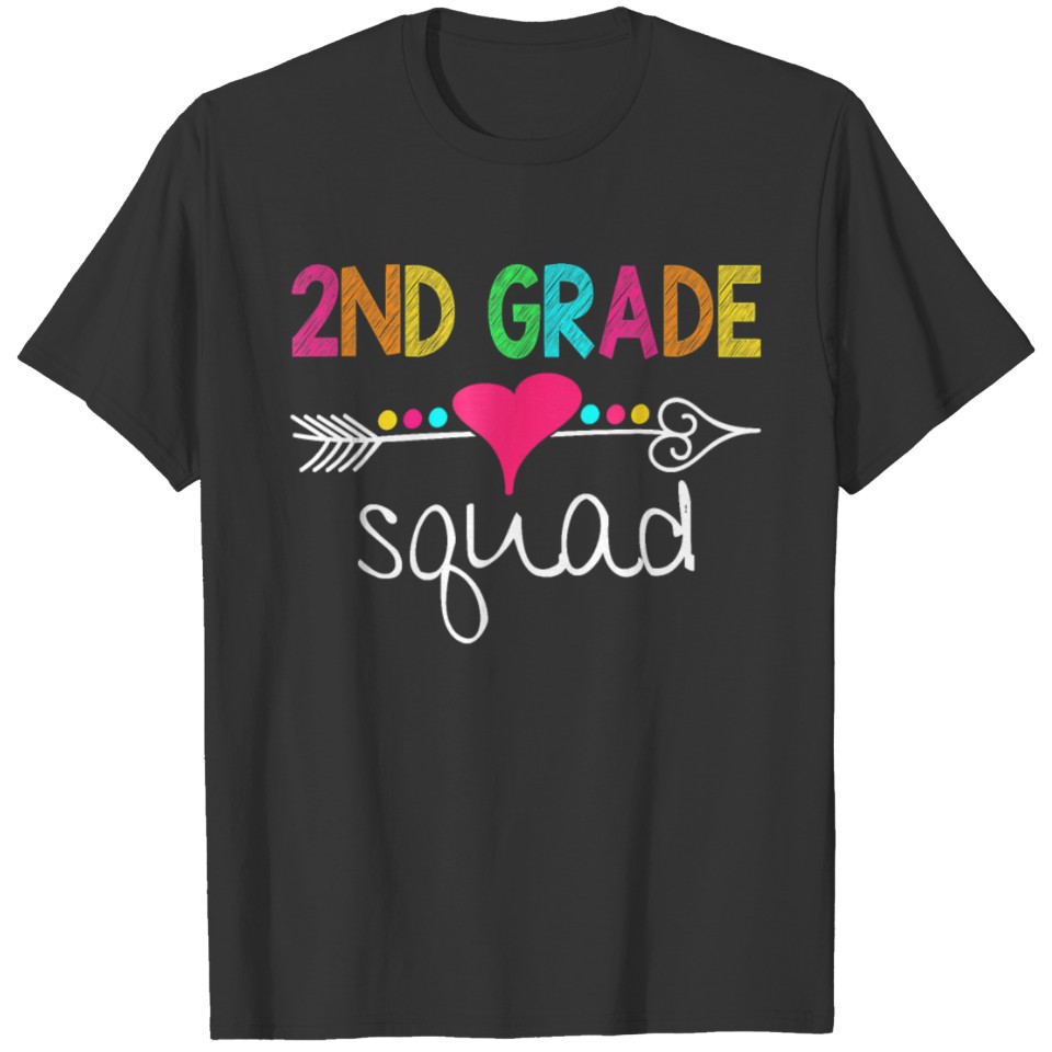 2nd Grade Squad Second Teacher Student Team Back T-shirt