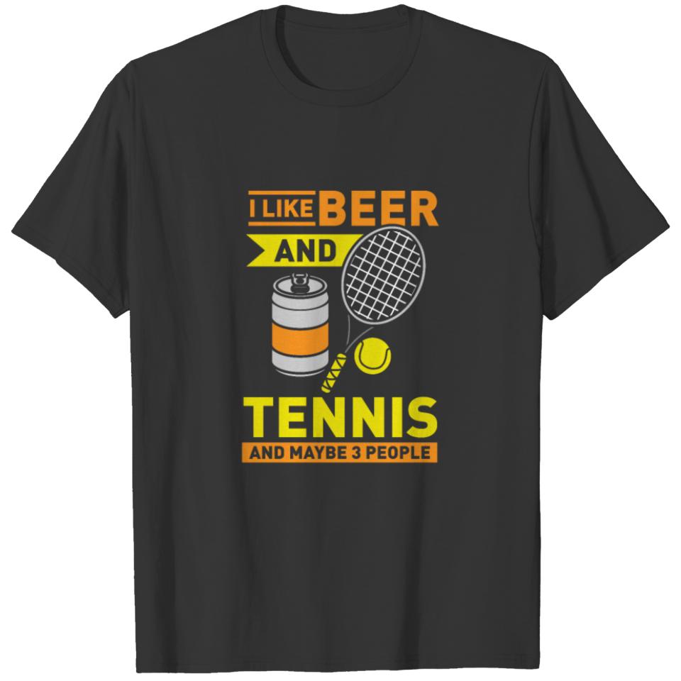 Tennis Player Beer Lover Alcohol Sport T-shirt