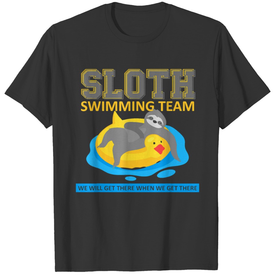 sloth swimming team swim team funny gift men T Shirts