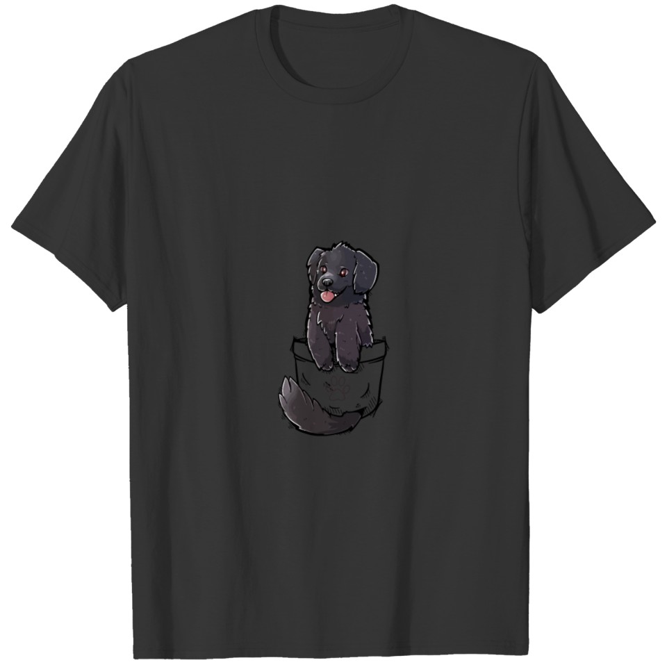 Pocket Cute Newfoundland Puppy Dog T Shirts