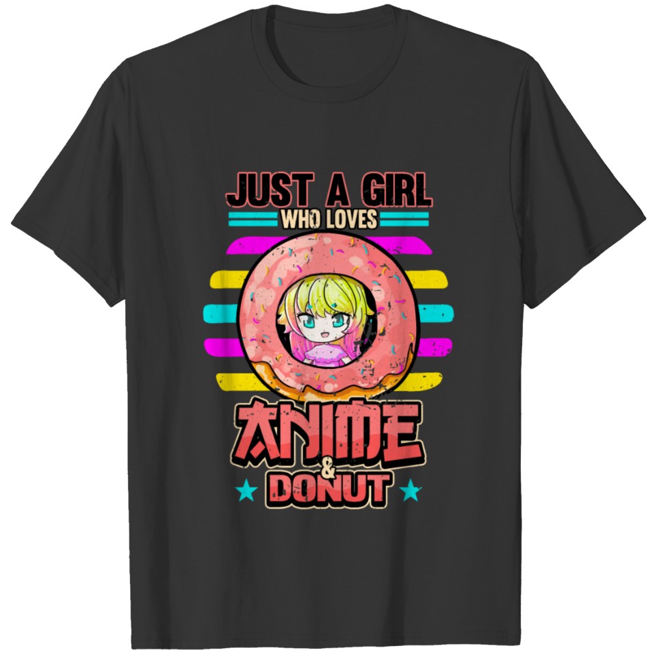 Funny Anime Donut Chibi Weeb Otaku Gift T-shirt