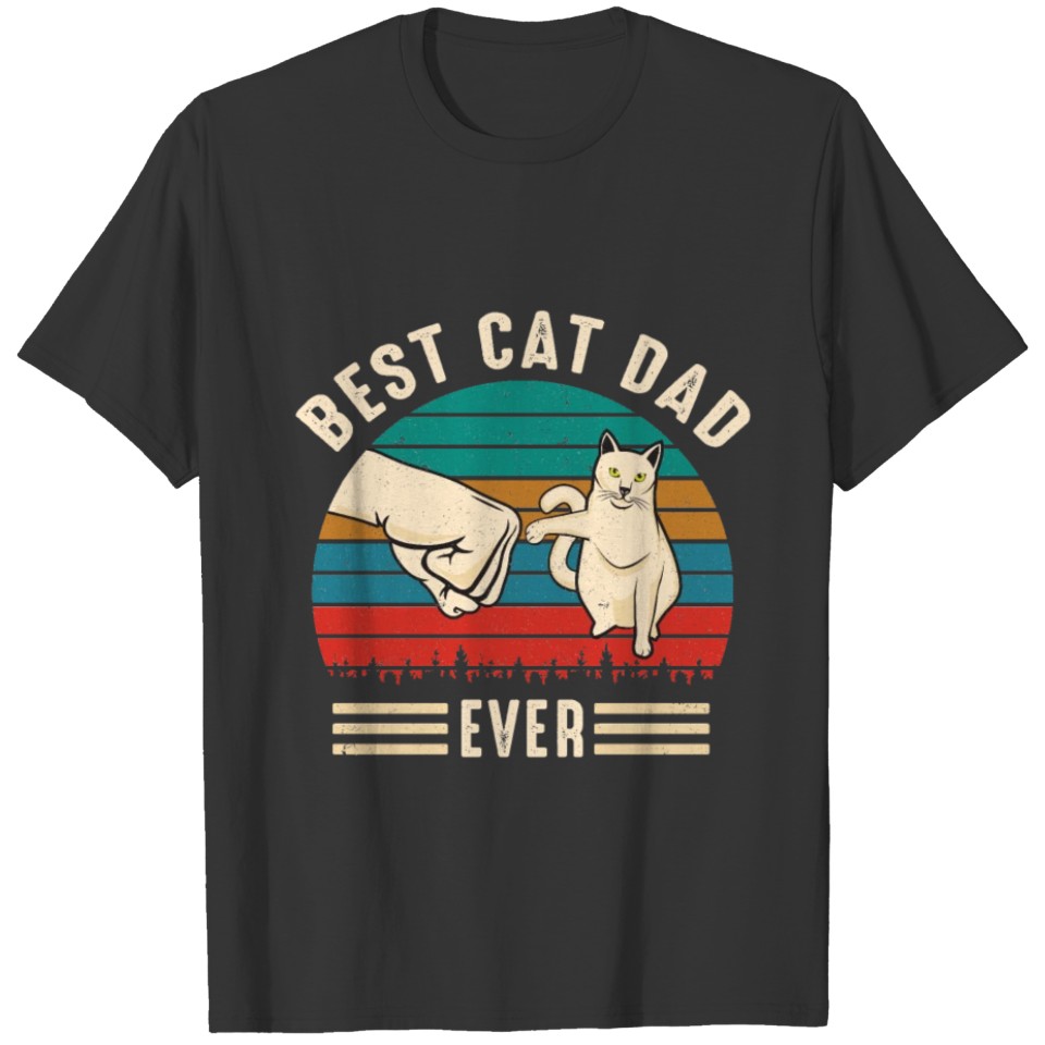 Best Cat Dad Ever Cat Fist Vintage Men T-shirt