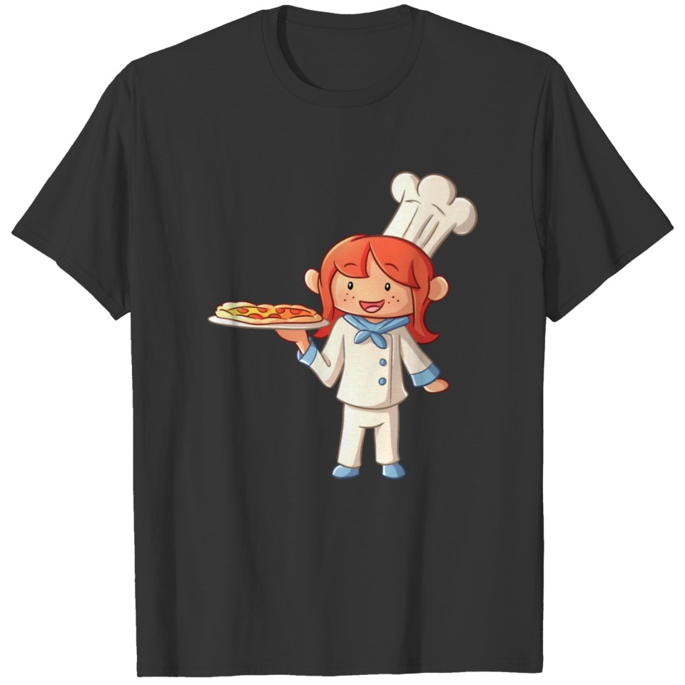 Pizza Party Girl Chef T-shirt