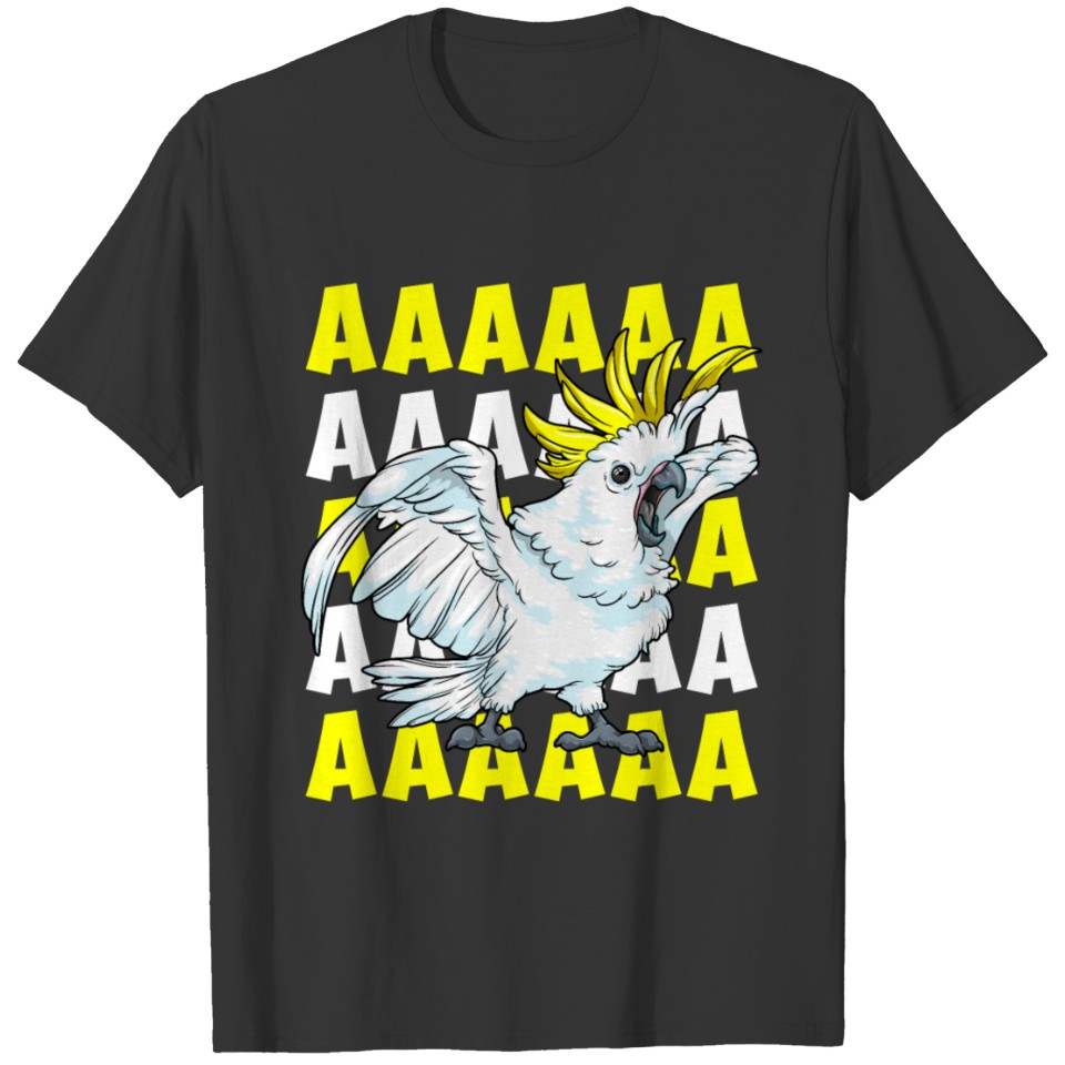 Screaming Cockatoo Umbrella Bird Meme Funny Parrot T Shirts