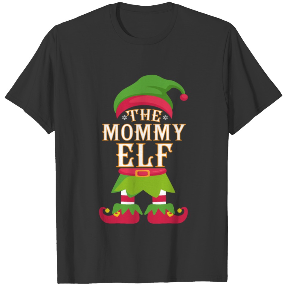 Womens The Mommy Elf Shirt Christmas Gift Tee T-shirt