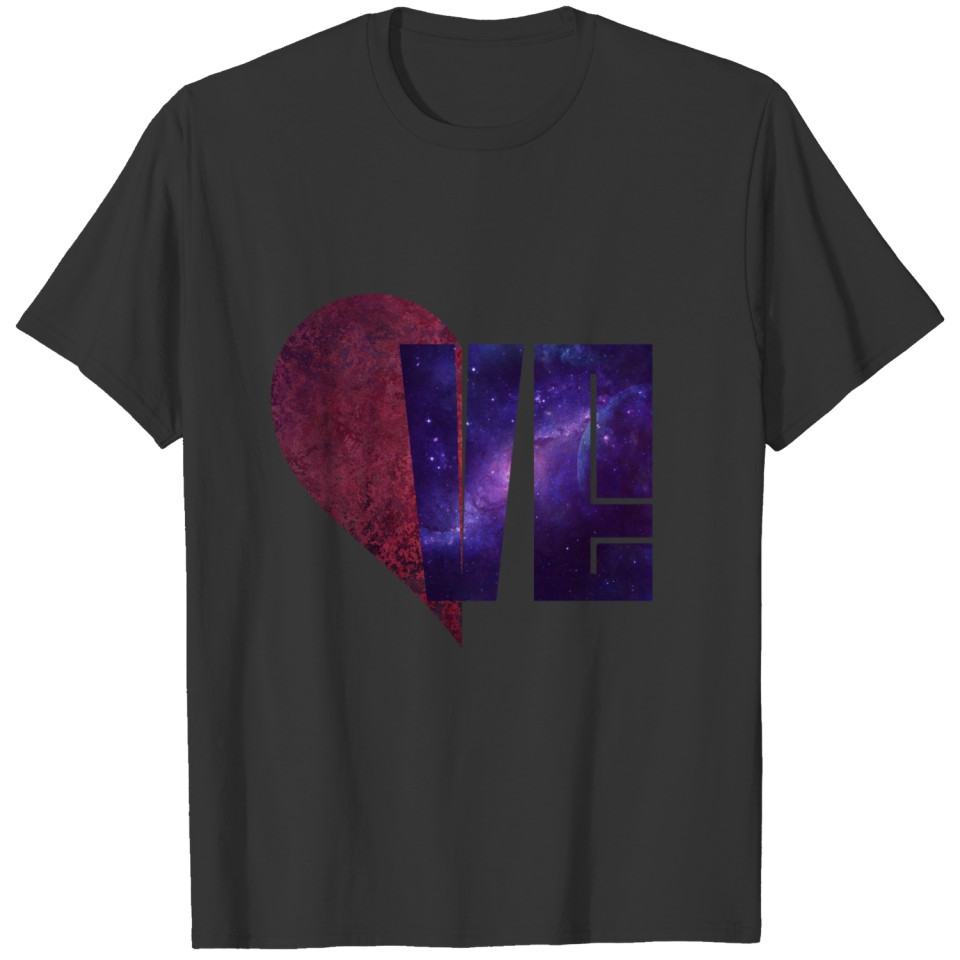 half heart + VE = LOVE space T-shirt