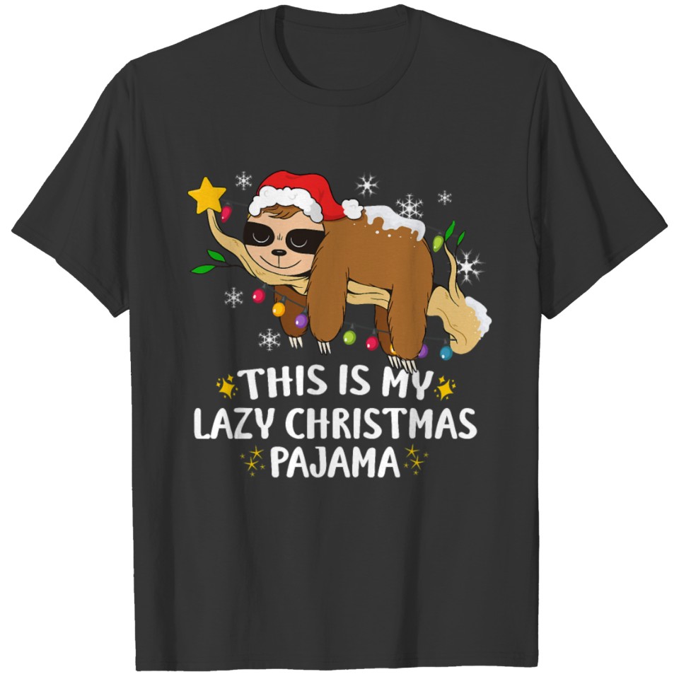 This Is My Lazy Christmas Pajama Funny Sloth Sleep T-shirt