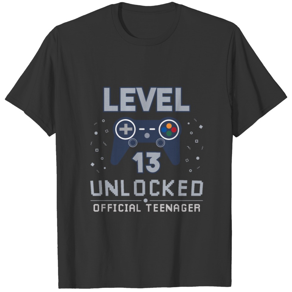 13th Birthday Gamer Level 13 Official Teenager T-shirt