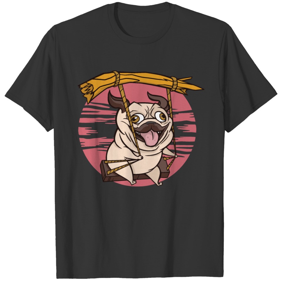 Rocking pug funny dog design T Shirts