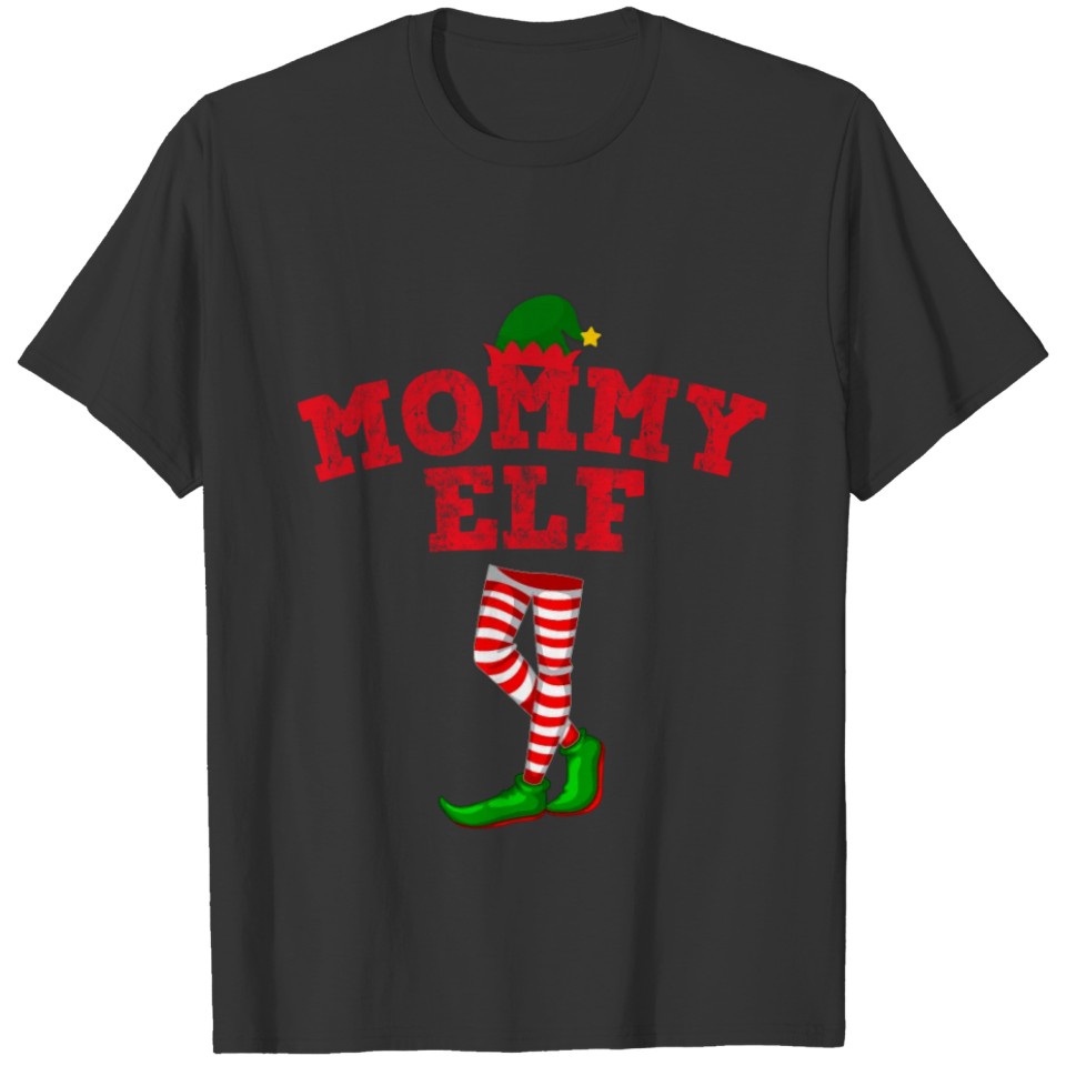 Mom Elf Pjs Mother Christmas Pajamas Moms Mothers T Shirts