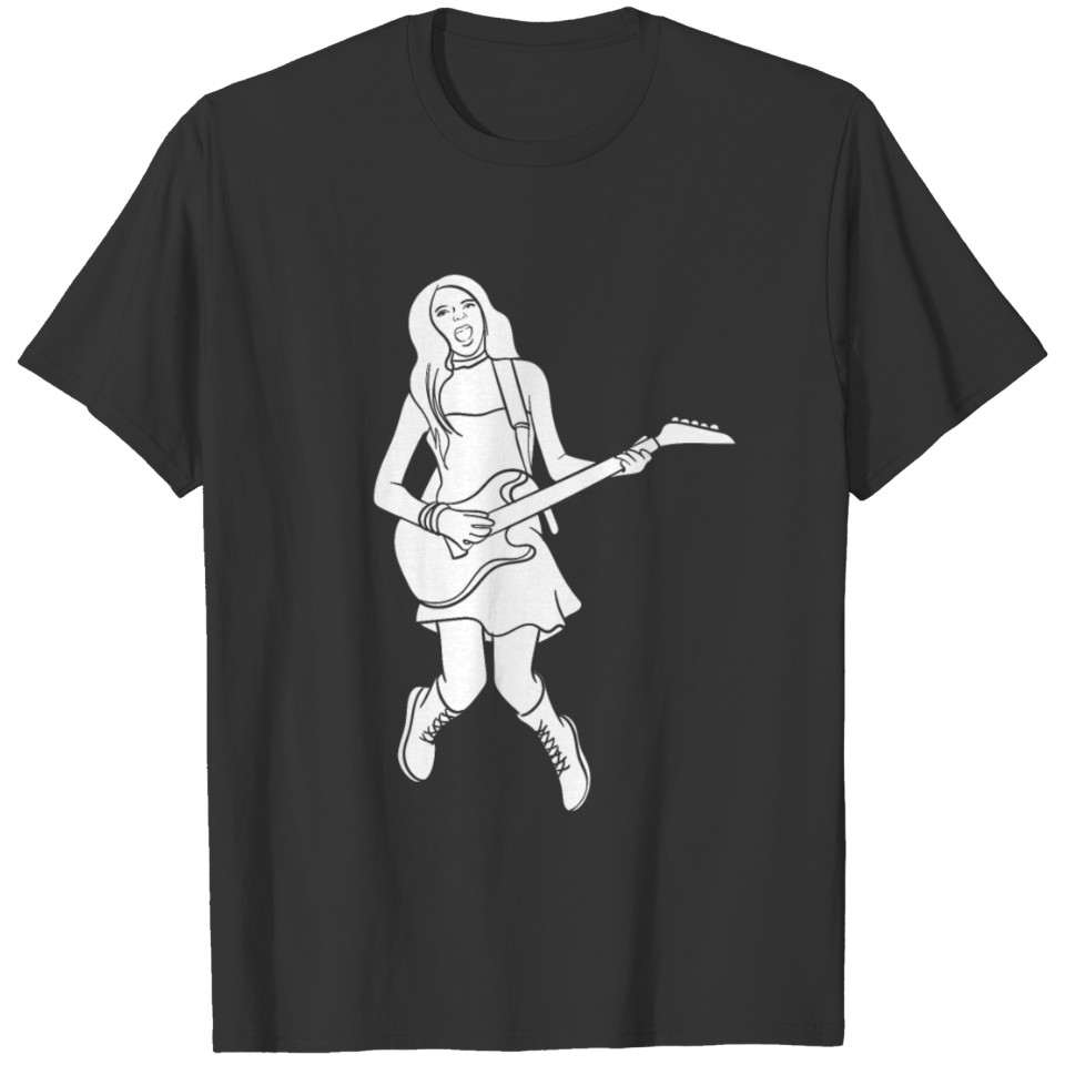 Rock Girl Design for Female Rock Music Fans T-shirt