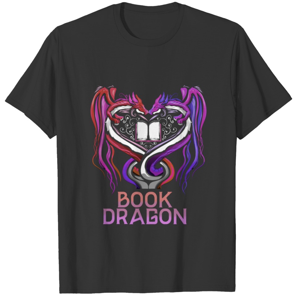 Easily Distracted by Dragons & Books Romance Gift T-shirt