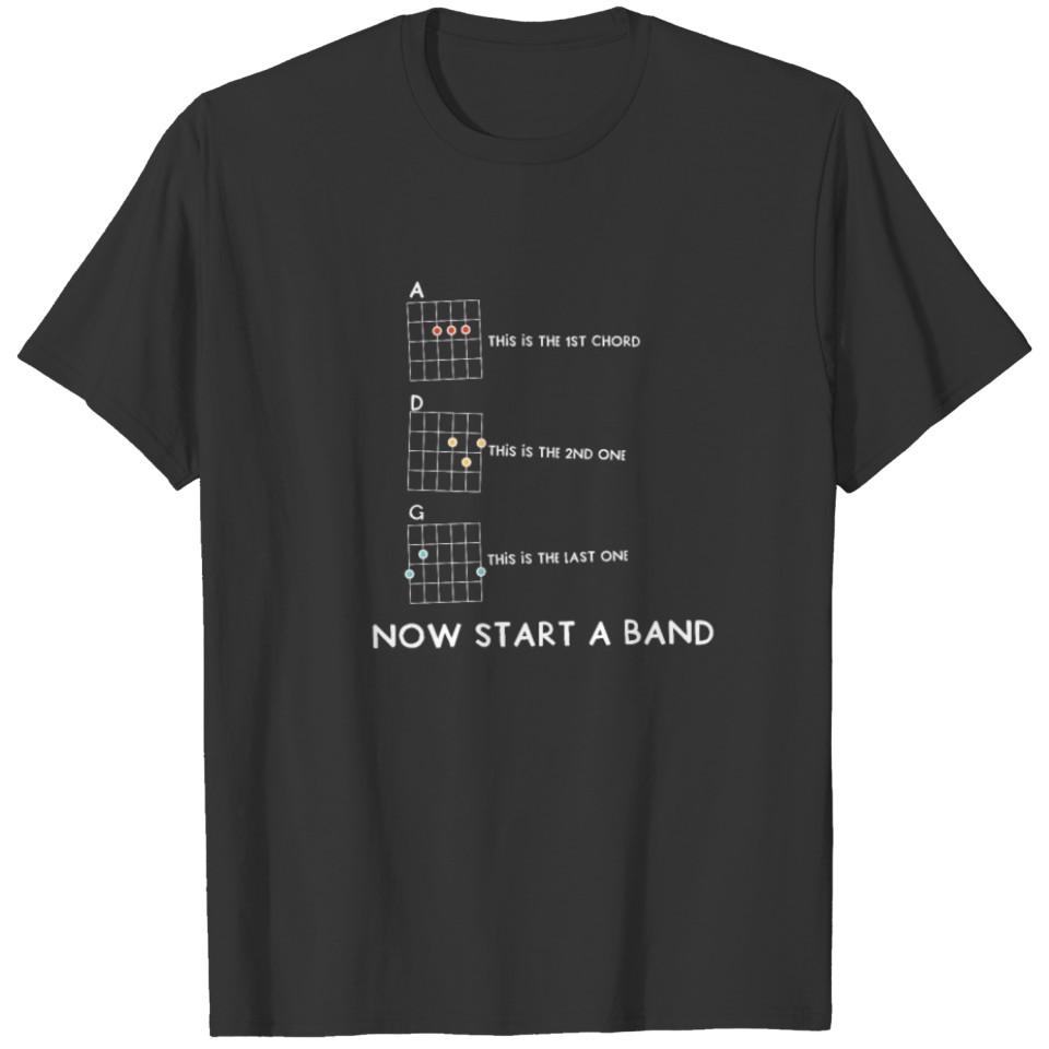 Funny Guitar Now Start A Band Vintage Music Gift T-shirt