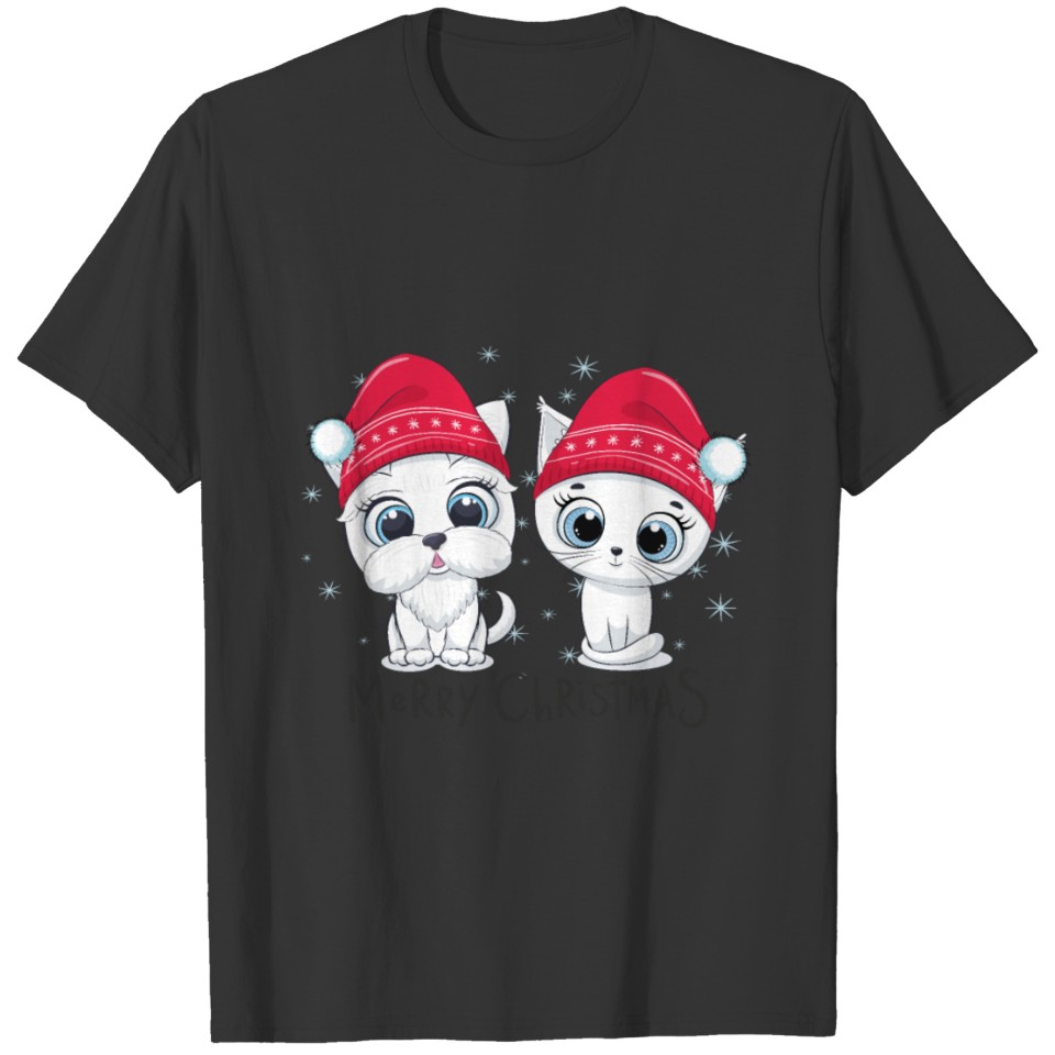 Merry Christmas Dog and Cat Xmas sweet T Shirts