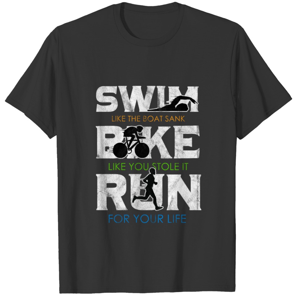 Triathlon T Shirt Geschenk für Sportler und T-shirt