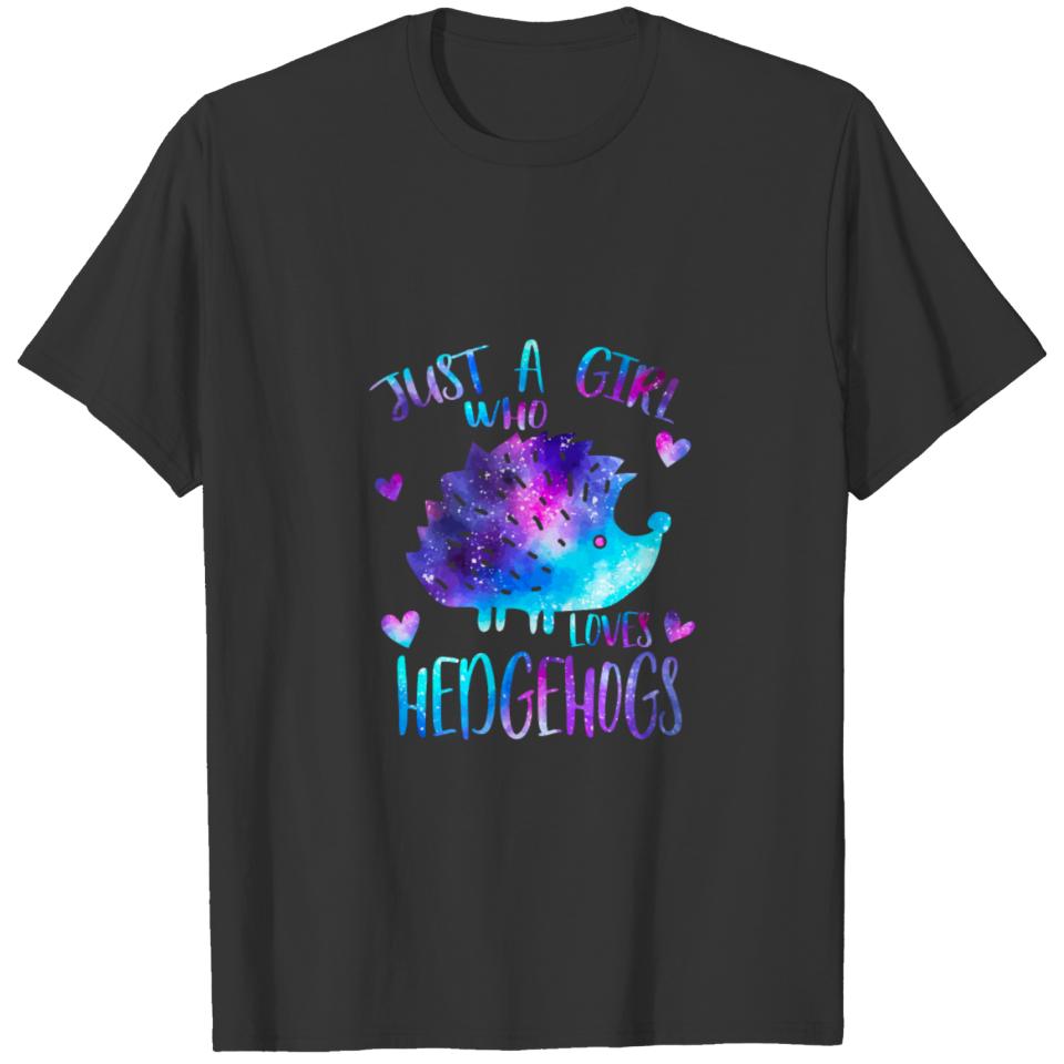 Just A Girl Who Loves Hedgehogs Galaxy Space Hedge T-shirt