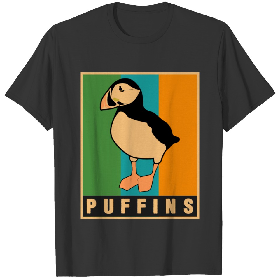 Puffin Puffin Retro Bird T-shirt