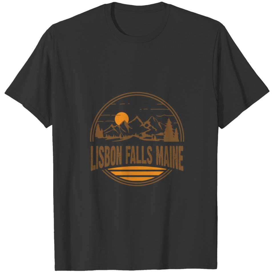 Vintage Lisbon Falls Maine Mountain Hiking Souveni T Shirts