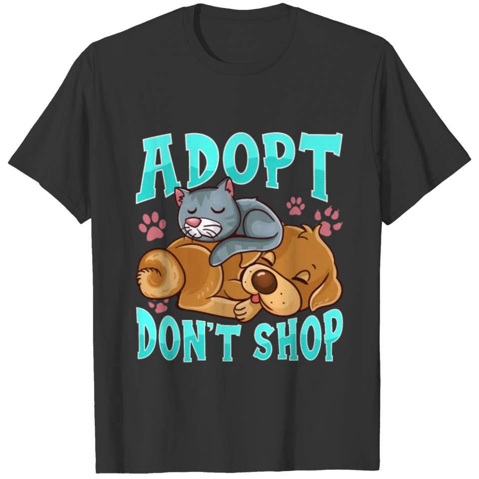 Adopt Don't Shop Cat & Dog T-shirt