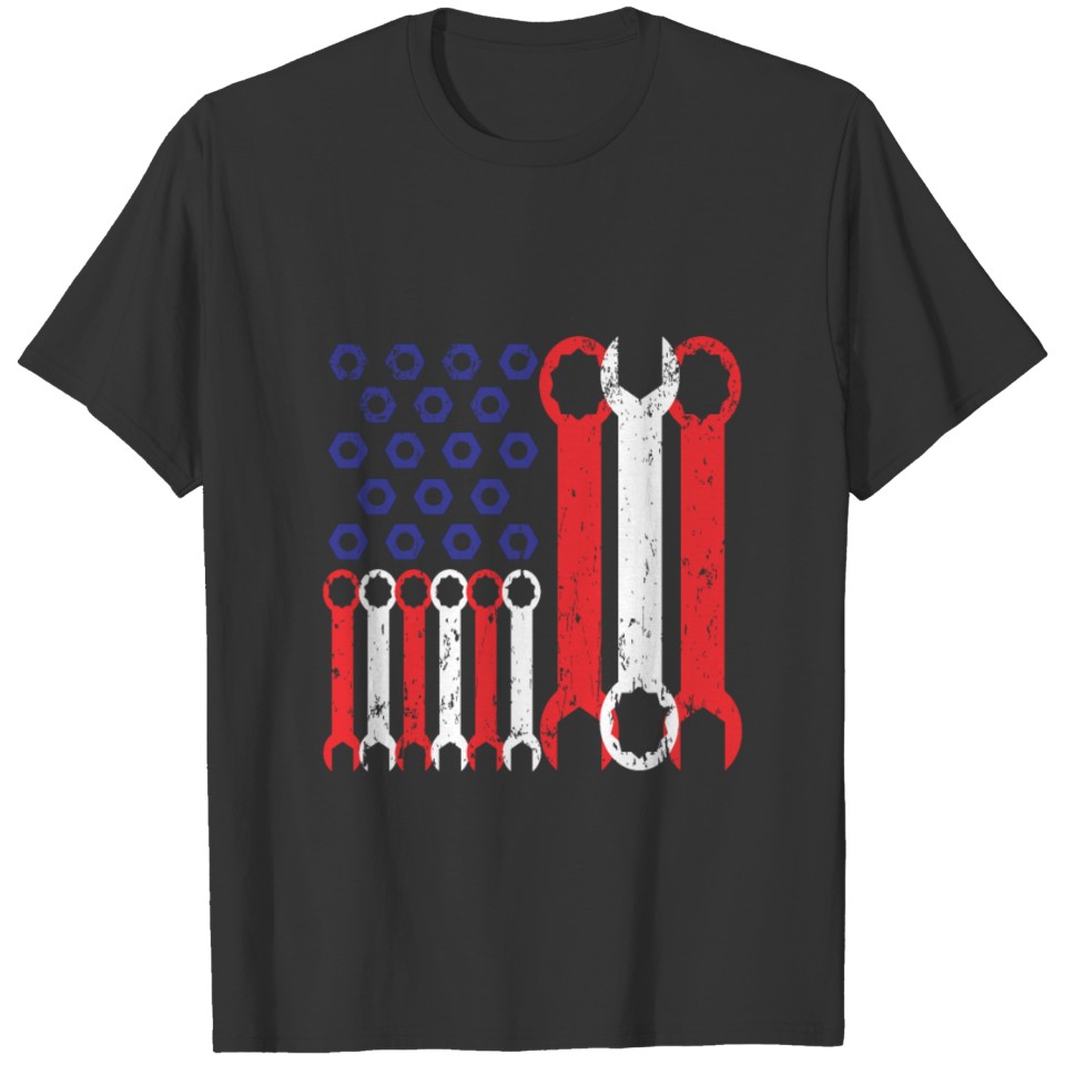 American Flag Mechanic Tools USA Love Craftsman T-shirt