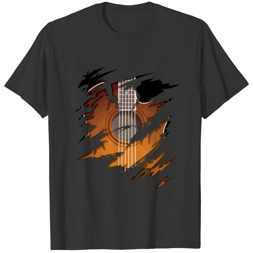 Acoustic Guitar In Me Cute Music Is My Life Gift T-shirt