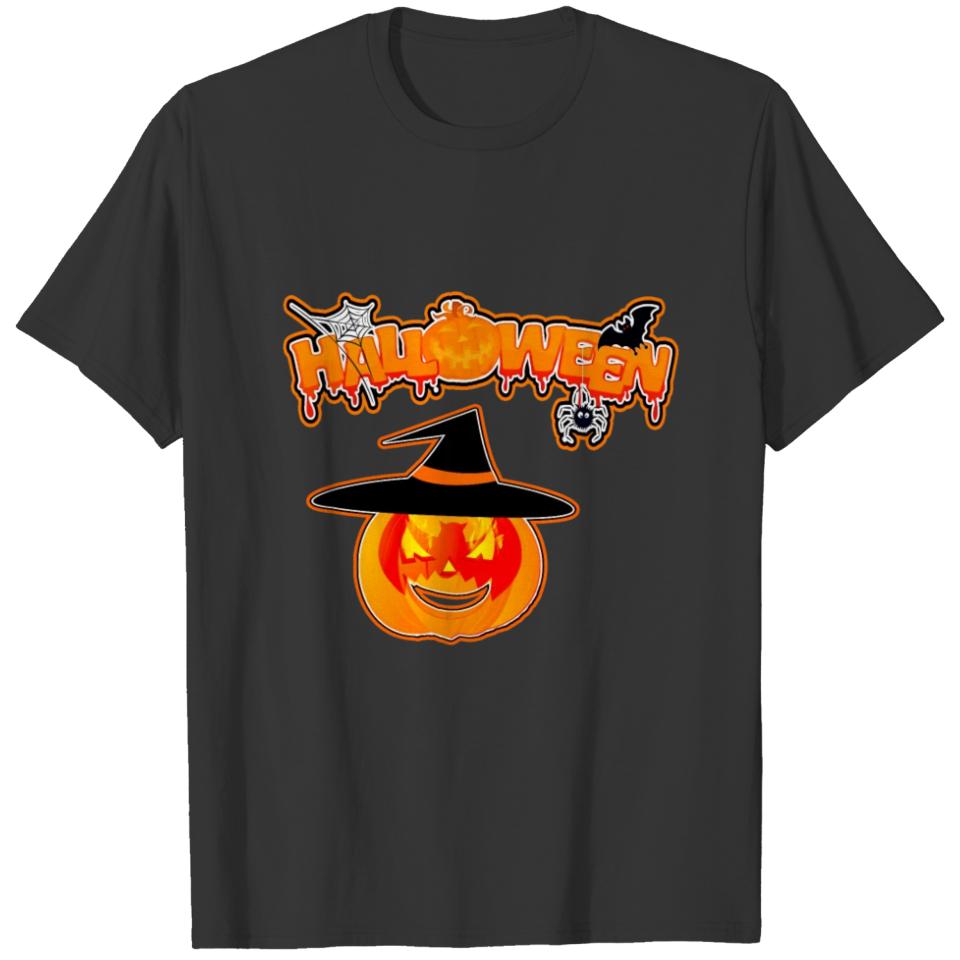 Funny and Beautiful Halloween Pumpkin Cartoon T-shirt
