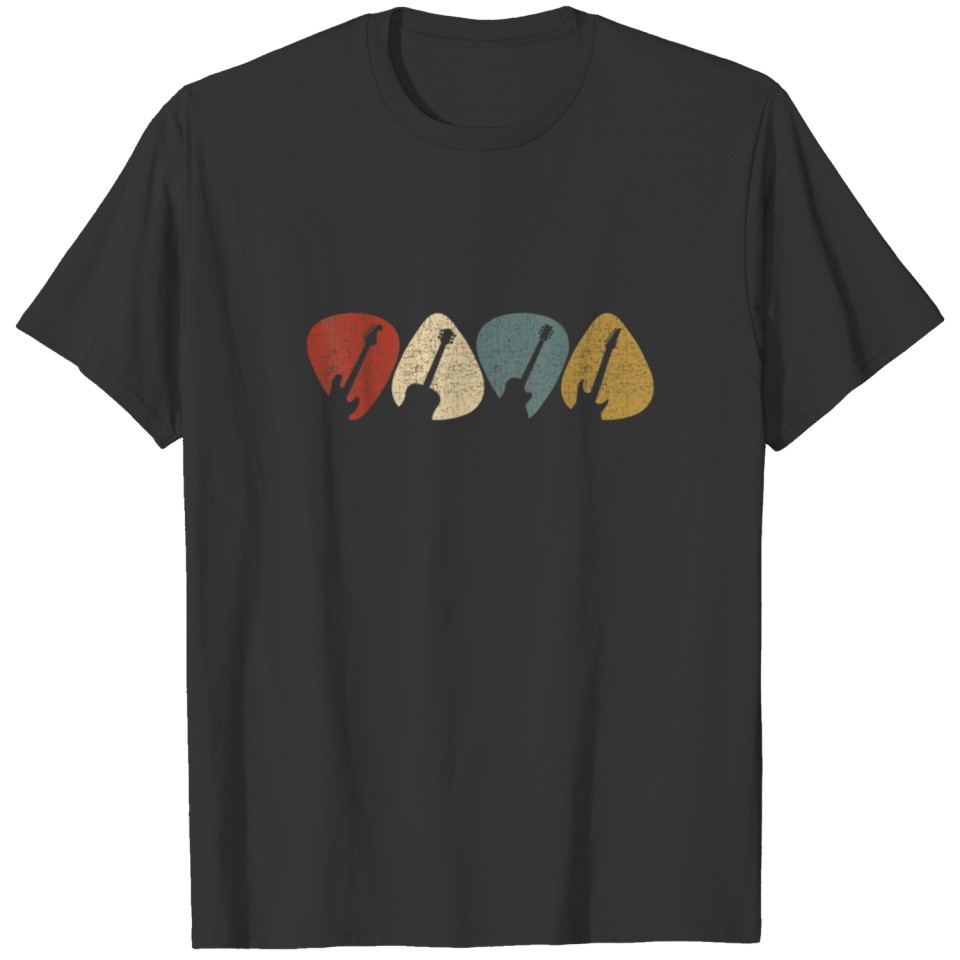Guitar Pick Shirt Gift For Guitarist Retro Vintage T-shirt