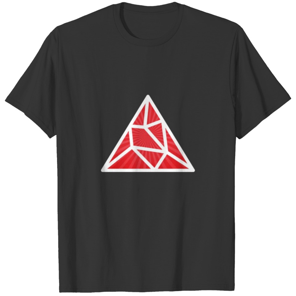 White Splitted Red Triangle T-shirt