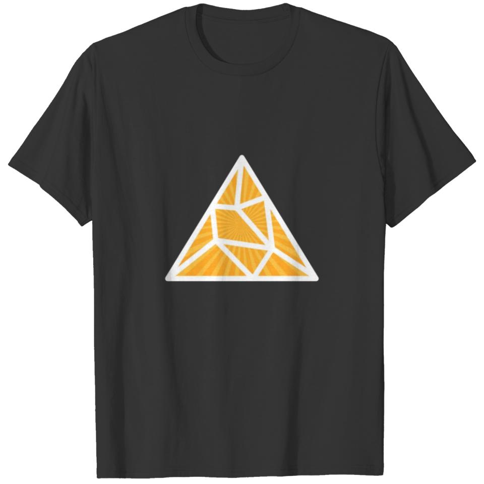 White Yellow Splitted Triangle T-shirt