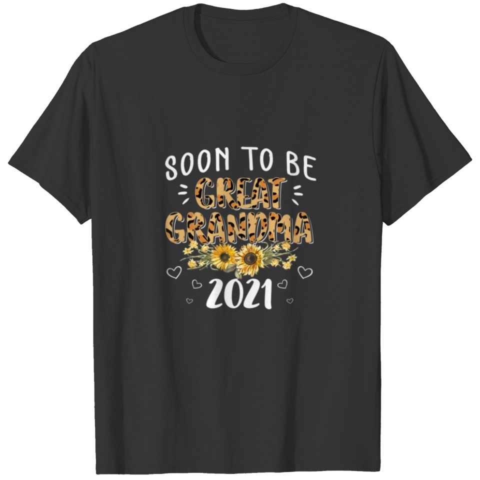 To Be Great Grandma 2021 Gender Reveal Sunflower T Shirts