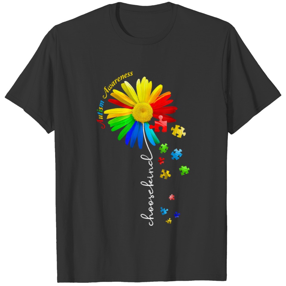 choose kind autism awareness sunflower mom women T Shirts