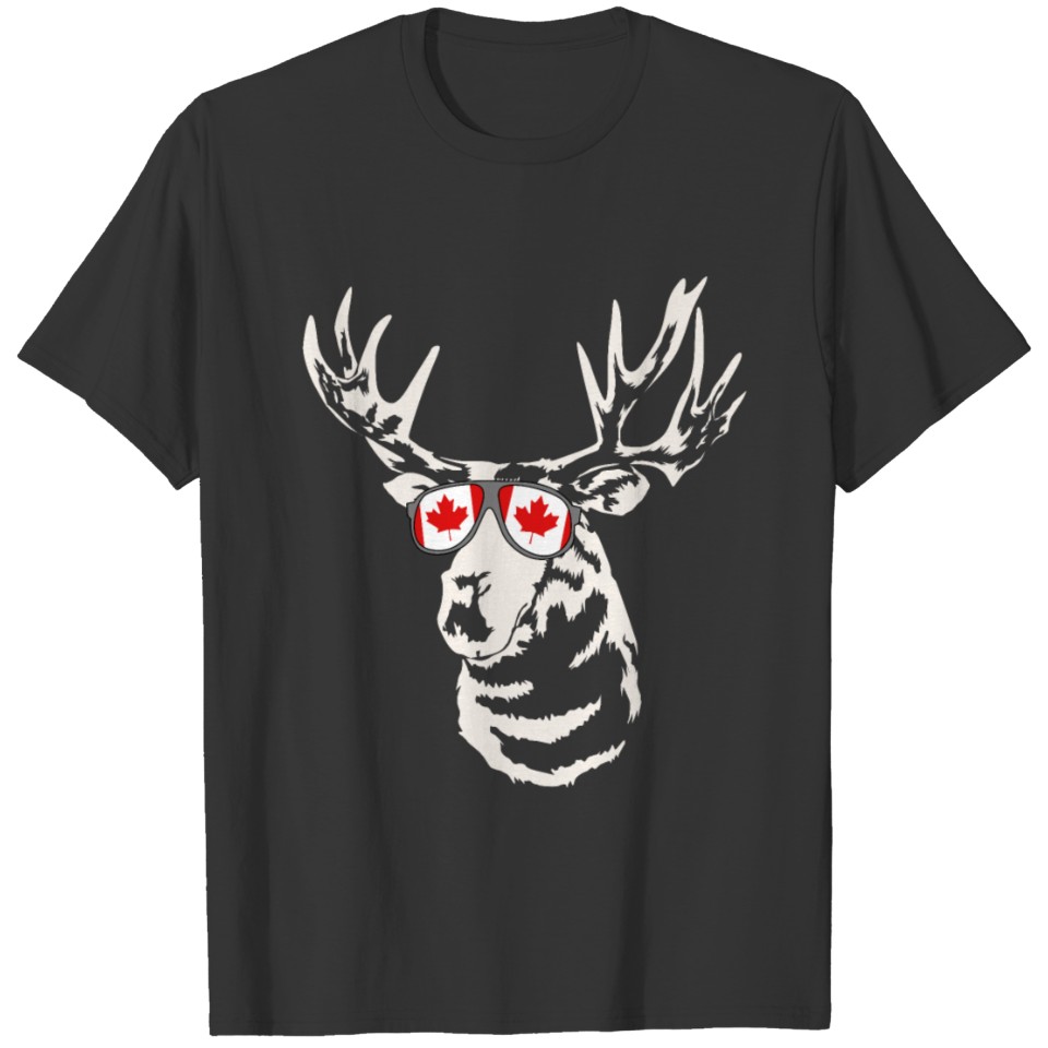 Moose T Shirts Men Canadian Flag Gift Moose Canada