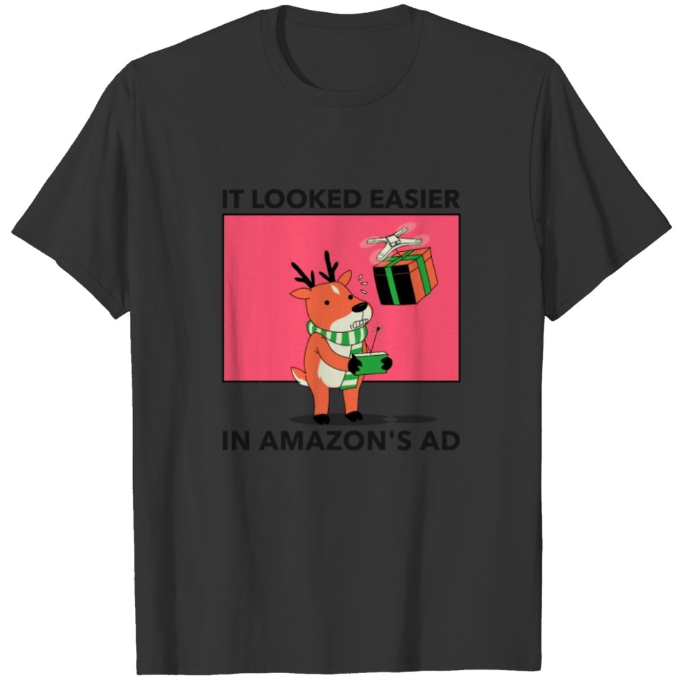 Christmas 2020 Reindeer Drone Humour A15-0323 T-shirt