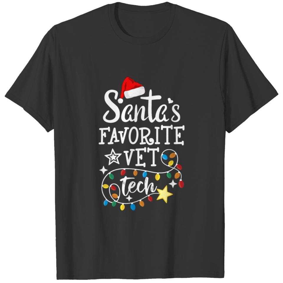 Merry Veterinary Techs Santa s Favorite Vet Tech T-shirt