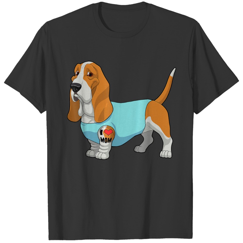 Funny Dog Beagle I Love Mom Tattoo Gift T Shirts