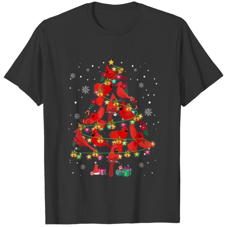 Christmas Tree Funny Bird T Shirts