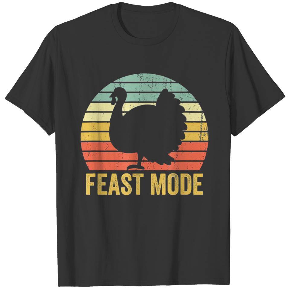 Feast Mode Funny Thanksgiving Vintage Turkey Trot T-shirt