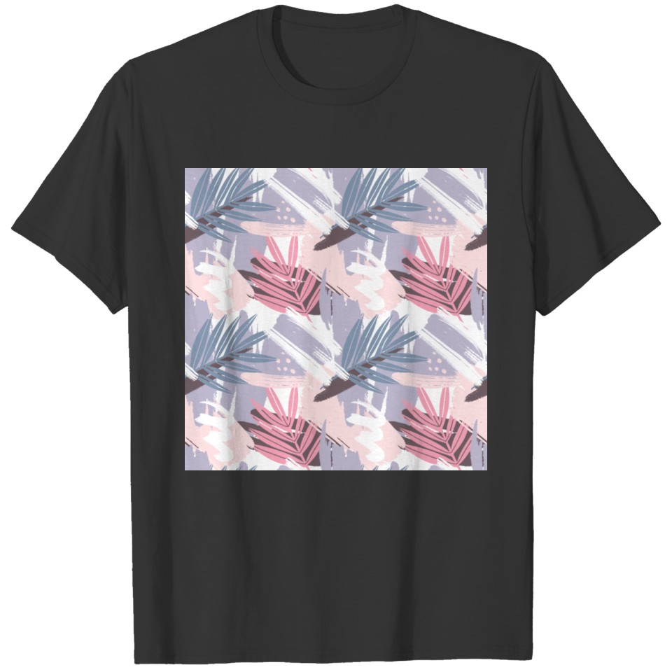 Abstract Colorful Palm Leaves Pattern T-shirt