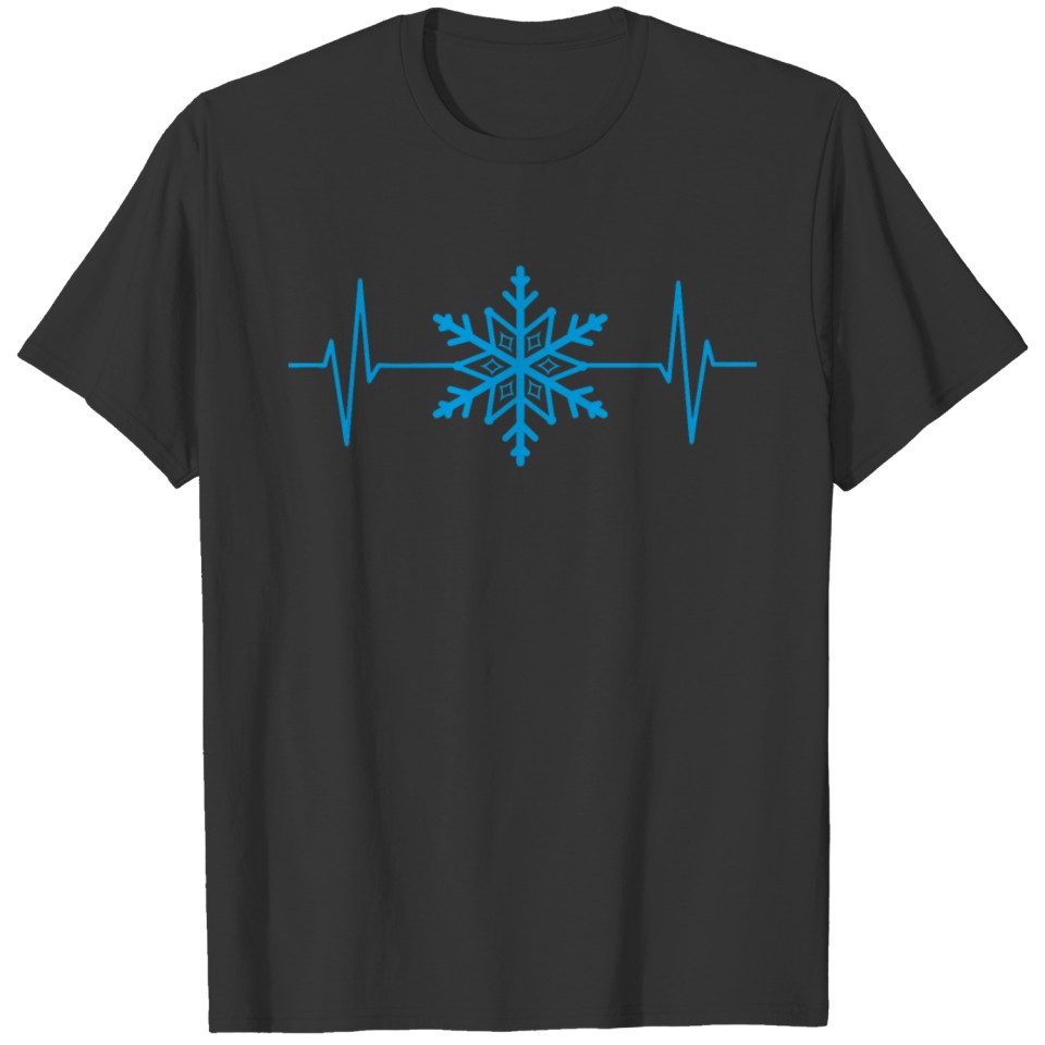 Snowflake EKG Heartbeat Christmas Gift T-shirt
