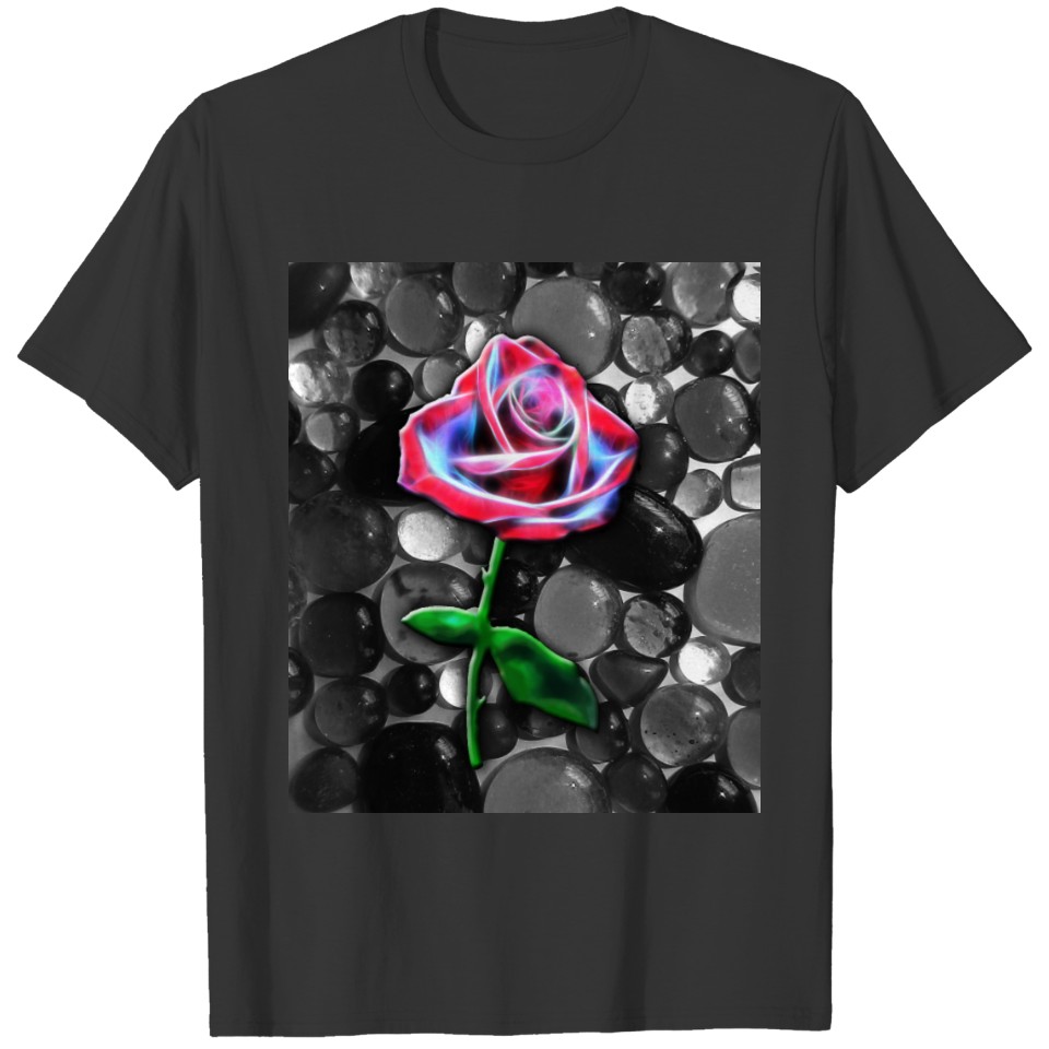 Fantastic rose on black and white gems. T Shirts